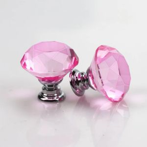 10st Diamond Shape Crystal Glass Cabinet Knobs HANDELSER KLÄDER KROBS Köksskåp Handtag Möbler Handtag hårdvara