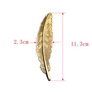 1 st Retro Metal Feather Bookmarks Gold/Silver Antique Copper Book Clips Page Markers Student Present Stationery Office Accessories