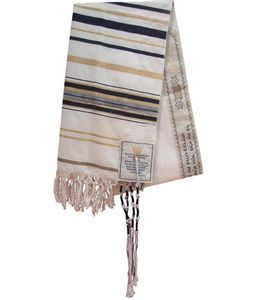 Eşarplar Mesih Yahudi Tallit Mavi ve Altın Dua Şal Talit Talis Bag Scarfsscarves3733692