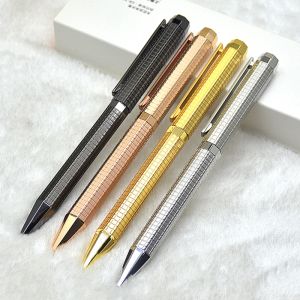 Pensje LMP Wysoka jakość w Ballpoint Pen Octagonowa siatka metalowa płetwki lufy papiernicze biuro szkolne biuro pisania piłki Ball Pen jako prezent