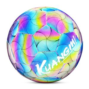 Kuangmi Reflekterande fotbollsstorlek 5 Studentskolelag Match Training Sports Machine-Stitched Soft PU Soccer Balls