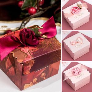 Embrulho de presente 10 PC para venda Caixa de aniversário rosa Caixa de aniversario de chocolate suprimentos doces portátil belo estilo criativo