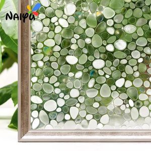 Window Stickers 0.3mm Pvc Cobble Patterns Heat Insulation Opaque Explosion-proof Glass Films No-glue 3d Static Cling Decorative Film