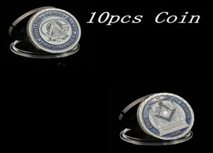 10pcs mason Masonic Lodge Masonic Craft Symbols Token Silver Plated Collectible Coin Gift Creative6564558