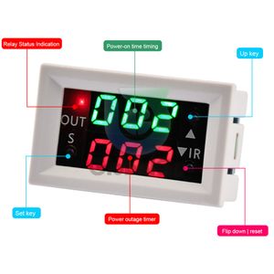 T2401-N DC 12V Dual LED Display Time Relay Module Digital Time Delay Relay Cycle Timer Switch Control Module Passive Output