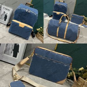 M43186 M69443 DenimBlue Duffel Bags Classic canvas Travel luggage High quality totes shoulder Bags mens womens handbags duffel bags M41416