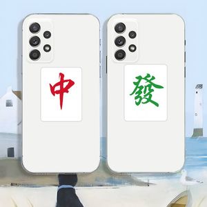 Mahjong Samsung S22 S30 S21 S20 S9 S10E Ultra Fe Lite Plus Şeffaf Çift Kabuğu İçin Fortune Telefon Kılıfı Yapın