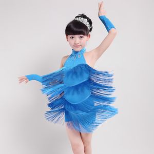 Girls Dance Outfits Belly Dance Kids Tango Skirt Carnival Wear Dancewear Latin Salsa Costumes Dancing Abito da ballo