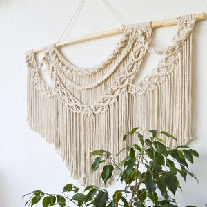 Grande macrame muro appeso arazzo bohémien tessere a mano boho arazzo per soggiorno decorazione decorazione per la casa