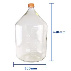 20L Laboratory Reagent Bottle Transparent/brown Silk Mouth Bottle Sampling Bottle GL45 High Borosilicate Glass Bottle