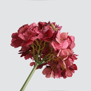 Flores artificiais Flores de hidrangeias Única hidrangeias grandes flores de seda para decorações de casamento em casa