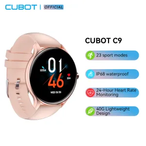 Orologi Cubot C9 IP68 Smartwatch impermeabile con frequenza cardiaca Monitoraggio del monitoraggio del fitness Clock Android ios Sport Smart Watch for Men Women