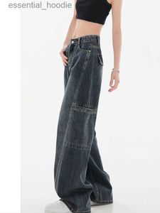 Jeans femminile femminile retrò jeans cargo jeans 2000s y2k ad alta vita jeans harajuku anni '90 anni retrò abbigliamento per pantaloni jeans 2023 c240411