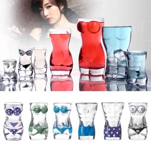 Sexy Lady Men Beer Glass Cup Human Body Cup Whisky Vodka Shot Glass Bar Wine Cocktail Beer Mug Chest Beer Cup for Party Wedding