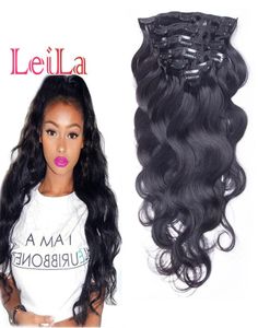 Peruvian Body Wave Clip In Hair Extensions 70120g Unprocessed Human Hair Weaves 7 Piecesset Full Head2923995