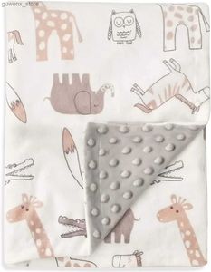 新生児用の柔らかいドゥドゥーの毛布の毛布の毛布の毛布の毛布漫画漫画プリントベビーカー毛布フリースベビーアイテム寝具Y240411