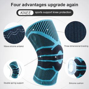 1 par esportivo de joelho protetor Brace Brace Silicone Knee Pad Basketball Running Unissex Knee Sleeve Unissex Gym Knee Pads