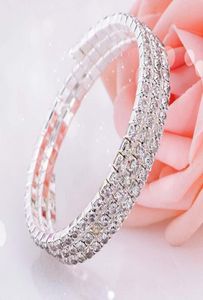 Fashion Crystal Bridal Bracelet Cheap In Stock Rhinestone Wedding Accessories One Piece Silver Factory Bridal Jewelry6766349