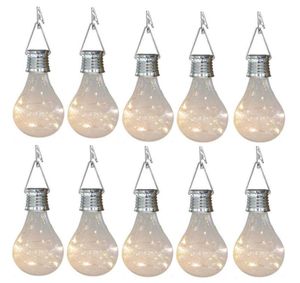 10X Solar Light Bulbs Outdoor Waterproof Garden Camping Hanging LED Light Lamp Bulb Globe Hanging Lights for Home Yard Christmas H6447621