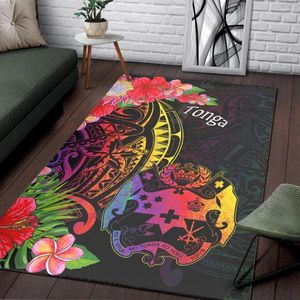 Mattor Tonga Area Rug Tropical Hippie Style mattmatta för vardagsrumsdörrat Flanelltryck sovrum utan halkgolv