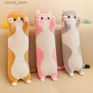 Gefüllte Plüschtiere Huggable kuschel langen Katzenkissen gefüllt Ultra weiche Katzen Puppe Plüsch Spielzeug Kawaii Tier Plushie Girls Valentines Weihnachtsgeschenk L411