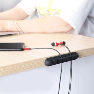 3/5/7 hål Kabelorganisatör Silikon USB Winder Desktop Tidy Management Clips Holder For Mouse Keyboard hörlurtråd Organiser