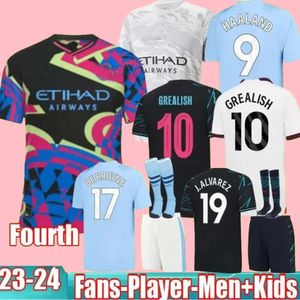 2023 2024 25 De Bruyne Haaland Soccer Jerseys Foden Grealish Mahrez Mans Cities Футбольная рубашка Бернардо Филлипс Родриго 23 24 4th Ytic Nam Man Kids