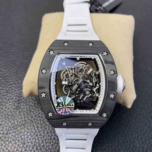 Luxury Mens Mechanical Watch Richa M RM055 Swiss Movement Gummi Strap Automatiska armbandsur D2C1