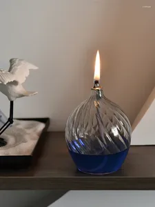 Świece Kreatywne pasiaste szklane lampa olejowa dekoracja świecznika
