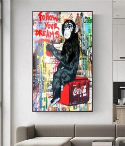 Street Wall Art Banksy Graffiti Canvas Gemälde Hausdekoration Dekoration handbemalte HD -Druckölgemälde auf Leinwand Wandkunst Pic5592707