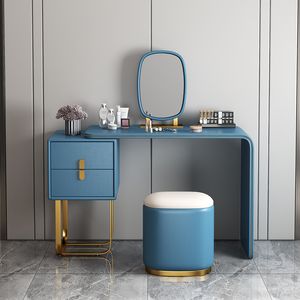 Comfortable Dressing Table Container Nordic Stool Cosmetics Dressing Table Mirror Drawers Hairdresser Penteadeira Furniture HY
