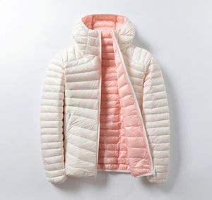 Women039s Jackets Down Jacket Women Ultra Light Hooded Basic Jacket Feather Famale Double Side Reversible Warm Coat4469243