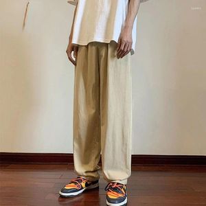 Pantaloni maschili manuali da tasca per uomo pantaloni marroni per uomini alla moda ampia streetwear elegante tendenza classica estetica harajuku