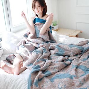 Blankets Japanese Cotton Throw Blanket Gauze Towel Double Single Bed Cover Summer Children Adult Nap Soft Leisure Sofa