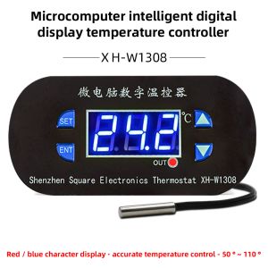 W1308 Digital termostat DC 12V AC 110V 220V 10A Temperaturkontroll Uppvärmningskylning Kontroll Switch NTC -sensorsond