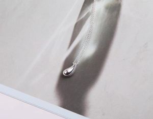 Shinetung S925 Sterling Silver Stylish Simple Silver Teardrop Necklace 1 1 HighEnd Women039S ValentinesギフトQ02346307