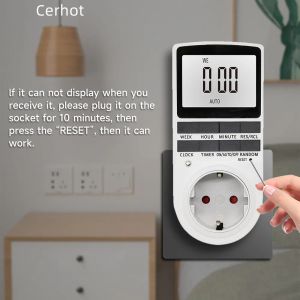 CerHot Timer Socket Programmer 7 Dag 12/24 timmar Elektroniskt kök Digital programmerbar Switch Power Outlet Control