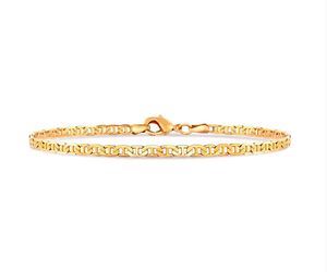 Designer Gold Patiled Flater Flat Sailor tornozelo 18k Bracelete de água plana de ouro