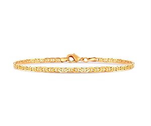 Designer Gold Plated Women's Flat Sailor Ankle 18K Gold Plated Flat Water Bracelet Women's Ankle