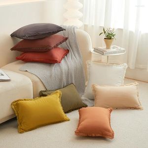 Kissenbedeckung Kissenbezug reine Kanten Taille massiv flauschige gemütliche Dekor Farben Quastenkissen Baumwollschaltflocken Sofa