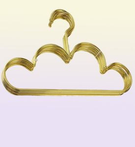 10st. Sätt klädhängare för Baby Kid Gold Non Slip Metal Space Saving Cloud Shape Hanger Kläder garderob Lagringsorganisatör Rack 29544716