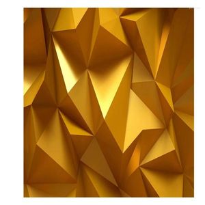 Tapeten Wallpaper 3d Gepuppte Tapete Golden Stereo Geometrische TV -Hintergrund Wand modern für Wohnzimmer