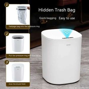 廃棄物ビン14L hih-lookinスマートゴミは家庭用クロスボーダーのプラスチックスクエアバスルームとリビンルーム自動センシンゴミ缶l49のための缶