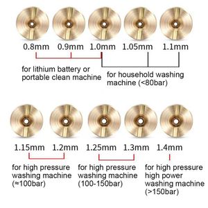 0,8-1,4 mm potten biltillbehörsnätfilter Rengöringsverktyg Tvätt munstycken Tips Högtryck Snöskumöppning