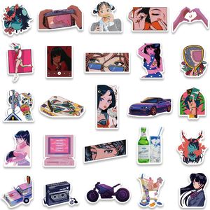 50 pezzi di pop girl pop vintage city pin up rosa adesivi poster per laptop fai -da -te motocicletta skateboard skateboard decal sticker per bambini