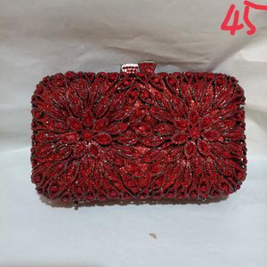 Rotweinsteine Frauen Kristall Clutch Bag Lady Abend Taschen Party Cocktail -Strass -Clutches Taschen Handtaschen Hochzeitsbein rot