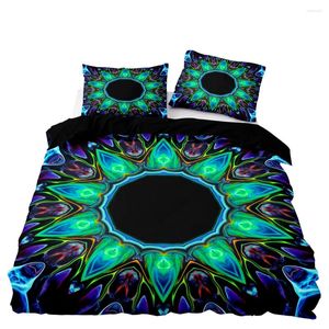 Set di biancheria da letto in stile astratto copripiumino set doppio doppio taglia con fedele per la fiamma verde blu tessili per la casa