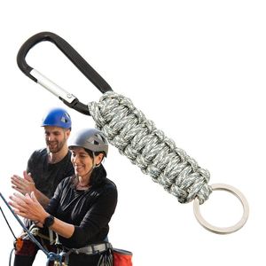 Paracord Keychain Kit de sobrevivência ao ar livre Cordeiro de pára -quedas Chaves de emergência Militar Paracord Corda Garabiner para Caminhada de Chaves