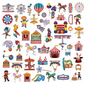 10/50st Playground Amusement Park Stickers Cute Ferris Wheel Small Train Paradise Circus Sticker för Stationery Scrapbooking