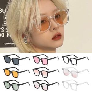 Solglasögon fyrkantig gradient rodnad ingen makeup uv400 skydd anti-glare nyanser dekorativa glasögon